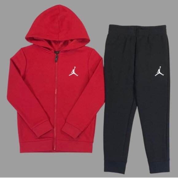 Nike Air Jordan Full Zip Hoodie, Jogger Tracksuit Boy's Youth 2pc Size 5 / 6 New - Picture 1 of 5